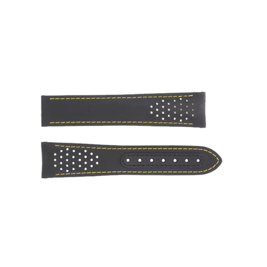 Omega Black Rubber Strap with Yellow Stitching 21/18mm - 032Z018683