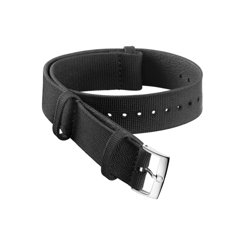 Omega Nato Strap Coated Nylon Fabric Black with Buckle-Omega Nato Strap Coated Nylon Fabric Black with Buckle - 031ZSZ002056