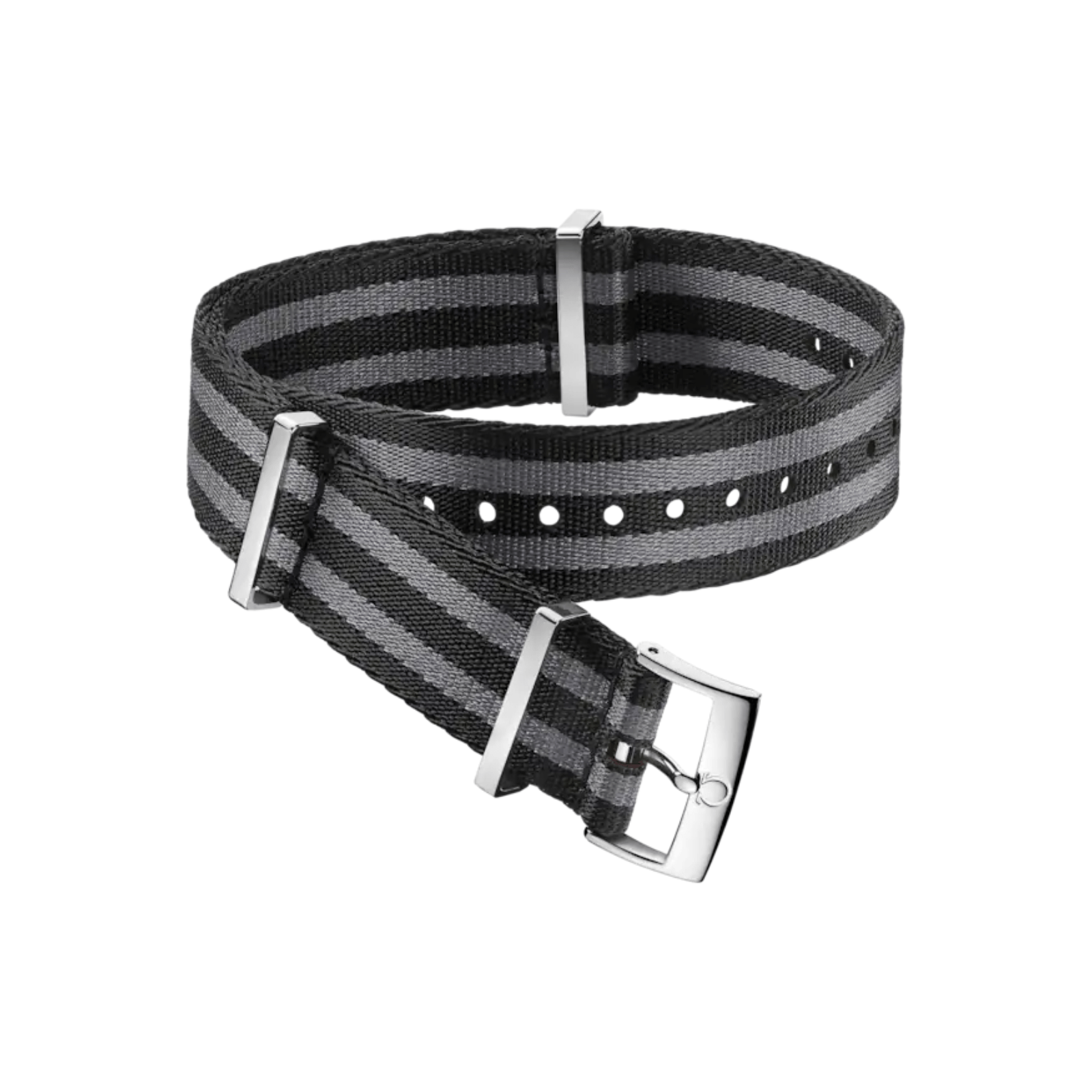 Omega Nato Strap Polyamide 5 Stripe Black Grey with Buckle Omega Nato Strap Polyamide 5 Stripe Black Grey with Buckle