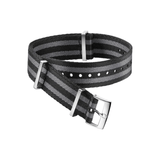 Omega Nato Strap Polyamide 5 Stripe Black Grey with Buckle-Omega Nato Strap Polyamide 5 Stripe Black Grey with Buckle - 031ZSZ002045