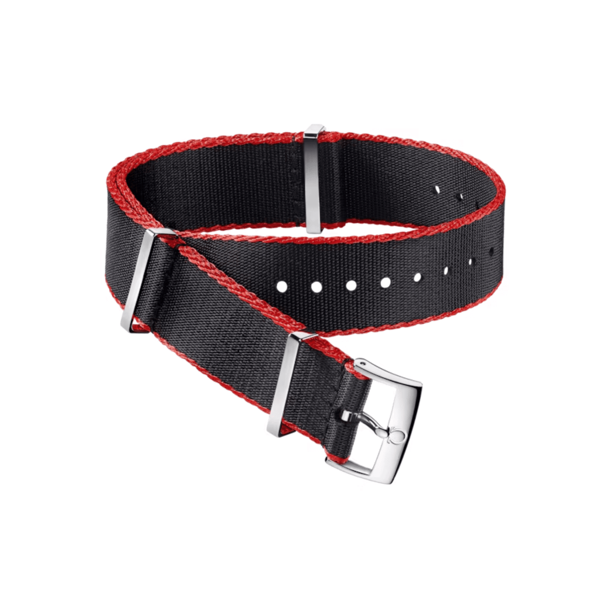Omega Nato Strap Polyamide Black Red Bordered with Buckle - 031ZSZ002041
