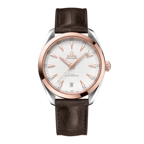 Omega Seamaster Aqua Terra 150m Sedna Gold on Leather Strap 41mm-Omega Seamaster Aqua Terra 150m Sedna Gold on Leather Strap 41mm - 220.23.41.21.02.001