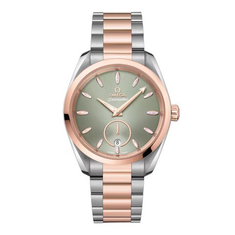 Omega Seamaster Aqua Terra 150m Steel-Sedna Gold Bracelet Light Green Dial38mm-Omega Seamaster Aqua Terra 150m Steel - Sedna Gold Bracelet Light Green Dial38mm - 220.20.38.20.10.001