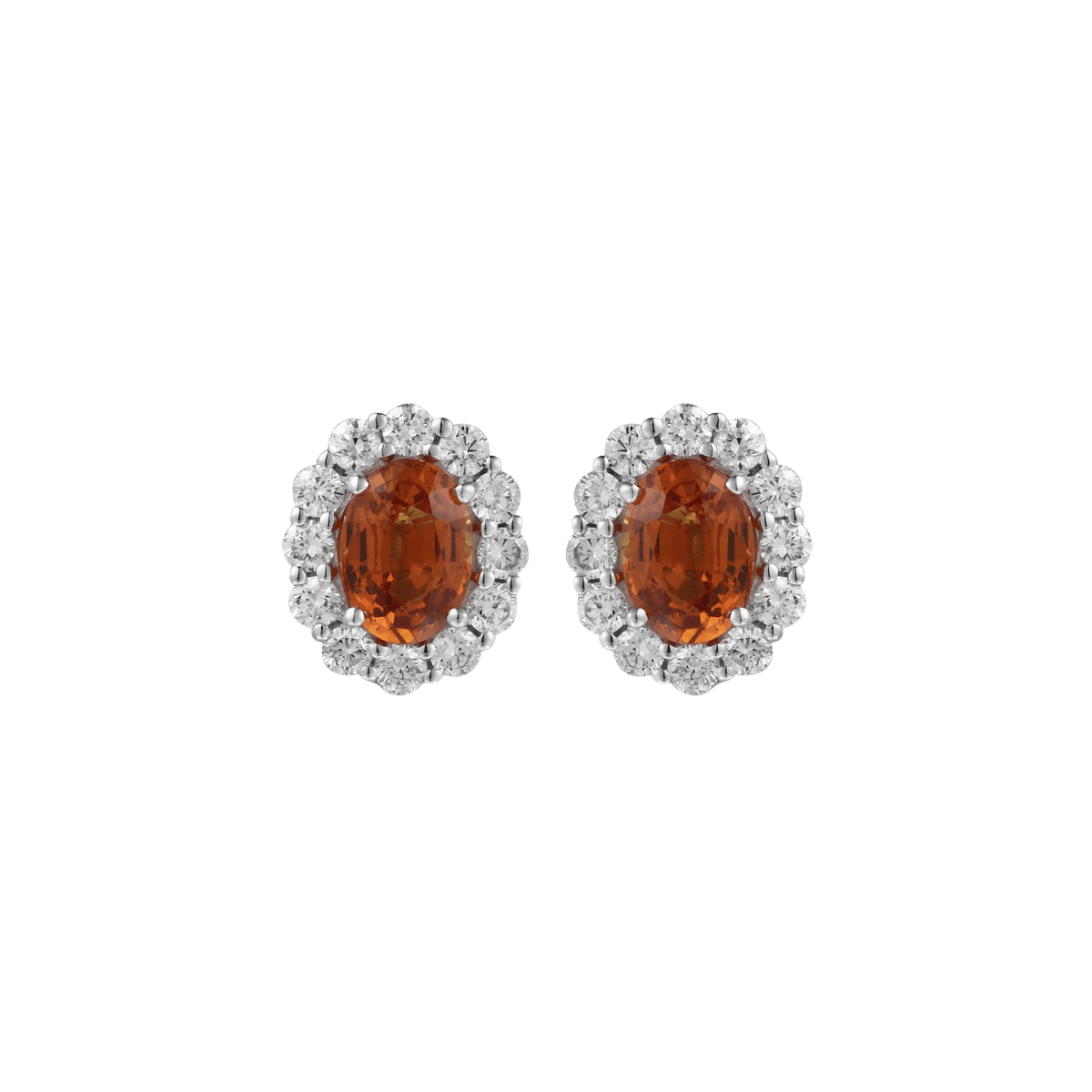Orange Sapphire Diamond Earrings - SERTJ00082