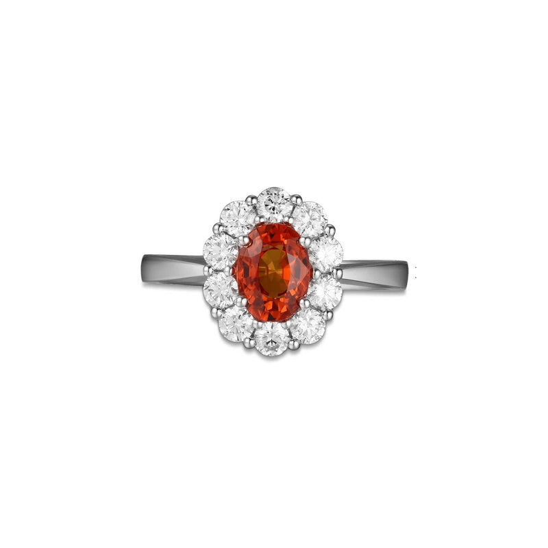 Orange Sapphire Diamond Ring-Orange Sapphire Diamond Ring - SRRTJ00064