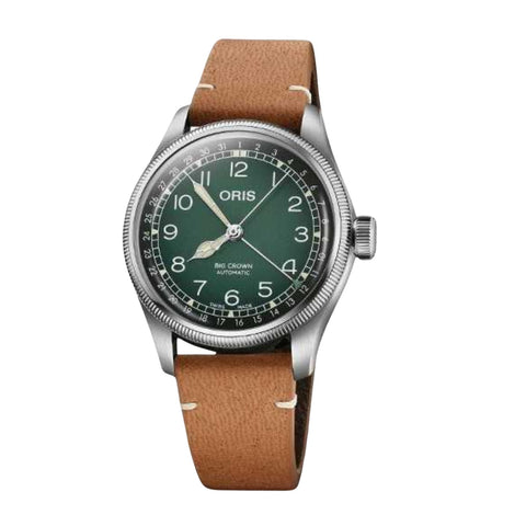 Oris Big Crown Oris X Cervo Volante-Oris Big Crown Oris X Cervo Volante - 01 754 7779 4067-Set - Oris Big Crown Oris X Cervo Volante in a 38mm stainless steel case, green dial. Water resistance of 5 bar. Automatic movement, power reserve of 38 hours. Leather strap.