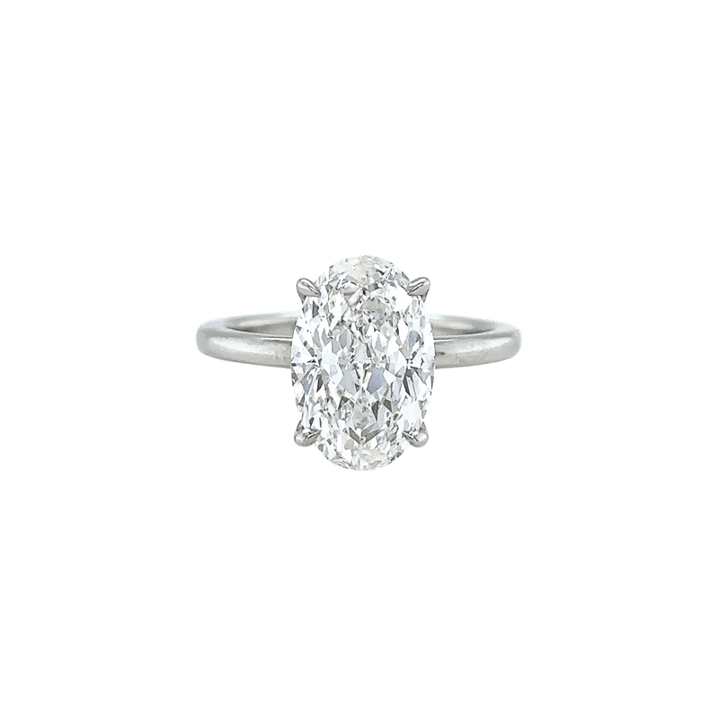 Oval Brilliant Cut Diamond Engagement Ring-Oval Brilliant Cut Diamond Engagement Ring