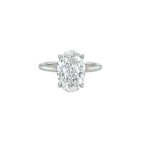 Oval Brilliant Cut Diamond Engagement Ring-Oval Brilliant Cut Diamond Engagement Ring