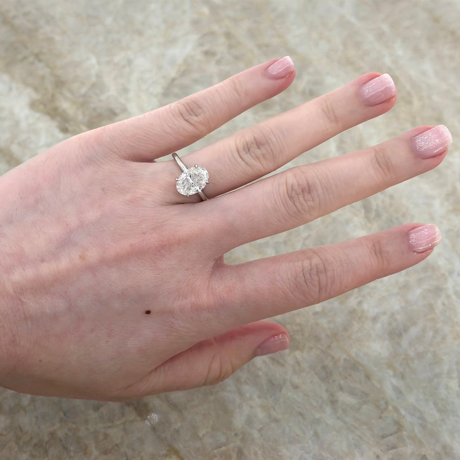 Oval Brilliant Cut Diamond Solitaire Engagement Ring - DRJST02874