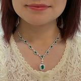 Oval Brilliant Cut Emerald Diamond Detachable Drop Pendant Necklace-Oval Brilliant Cut Emerald Diamond Detachable Drop Pendant Necklace - ENRTJ00125
