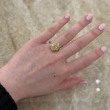 Oval Brilliant Cut Fancy Yellow Diamond 3 Stone Engagement Ring-Oval Brilliant Cut Fancy Yellow Diamond 3 Stone Engagement Ring