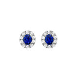 Oval Brilliant Cut Sapphire Diamond Halo Stud Earrings-Oval Brilliant Cut Sapphire Diamond Halo Stud Earrings - SESPK00158