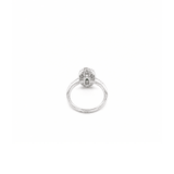 Oval Cabouchon Jade Diamond Halo Ring-Oval Cabouchon Jade Diamond Halo Ring