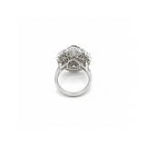 Oval Cabouchon Jade Heart Brilliant Cut Diamond Halo Ring-Oval Cabouchon Jade Heart Brilliant Cut Diamond Halo Ring