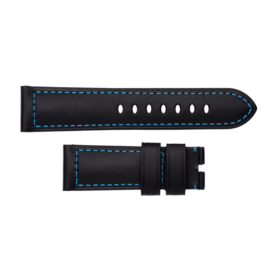 Panerai Black Calf Strap Blue Stitching 26/22mm - MXE08L9L