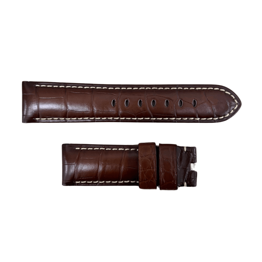 Panerai Brown Alligator Strap Beige Stitching 24/22mm - MXE0DJ4B
