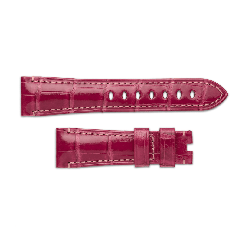 Panerai Shiny Pink Alligator Strap 22/18mm-Panerai Shiny Pink Alligator Strap 22/18mm - MXE05N01