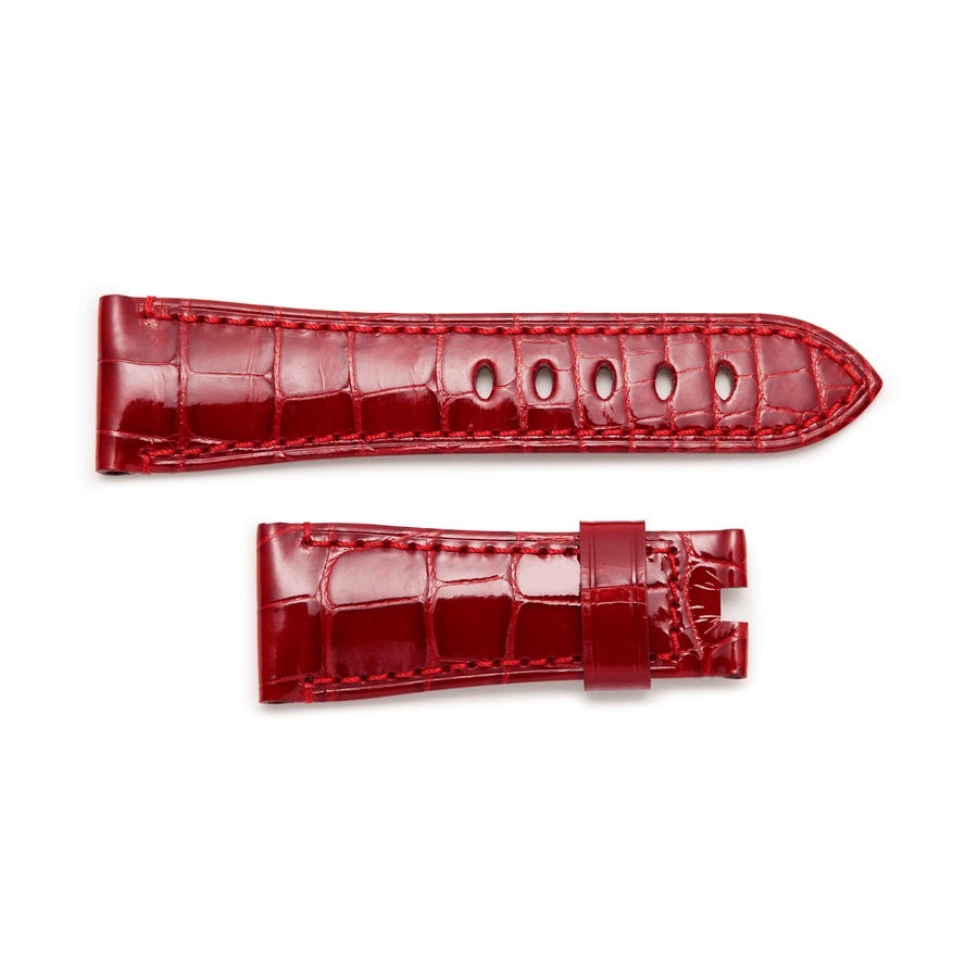 Panerai Shiny Red Tone on Tone Alligator Strap 22/18mm - MXE067XK