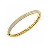 Pave Diamond Bangle-18k Yellow Gold Pave Diamond Bangle