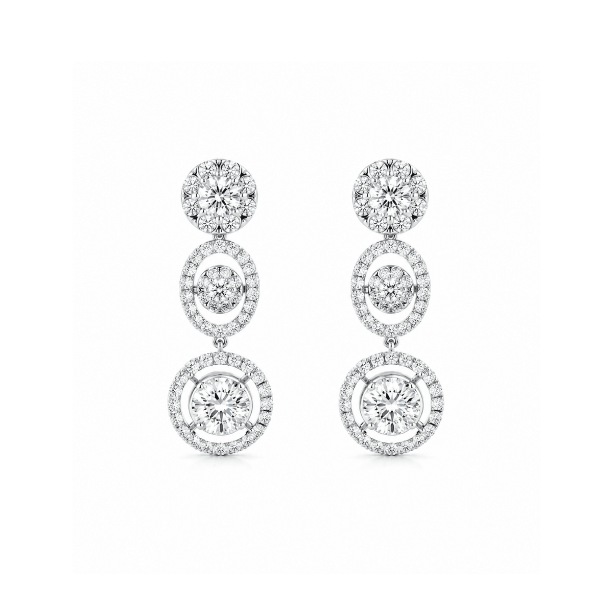 Pave Diamond Drop Earrings