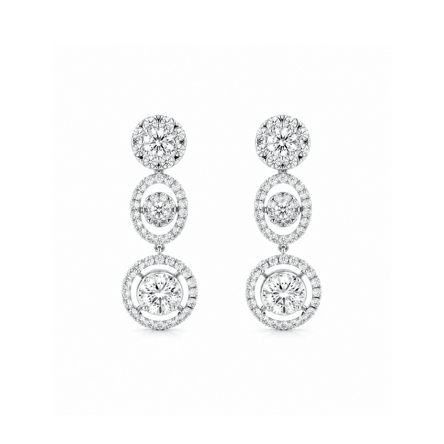 Pave Diamond Drop Earrings