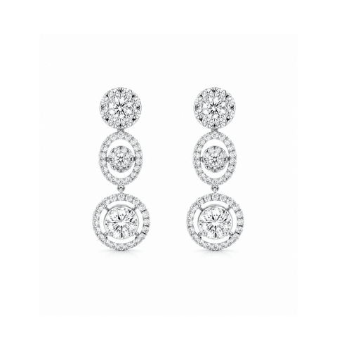 Pave Diamond Drop Earrings-Pave Diamond Drop Earrings