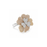 Pave Diamond Flower Ring-Pave Diamond Flower Ring
