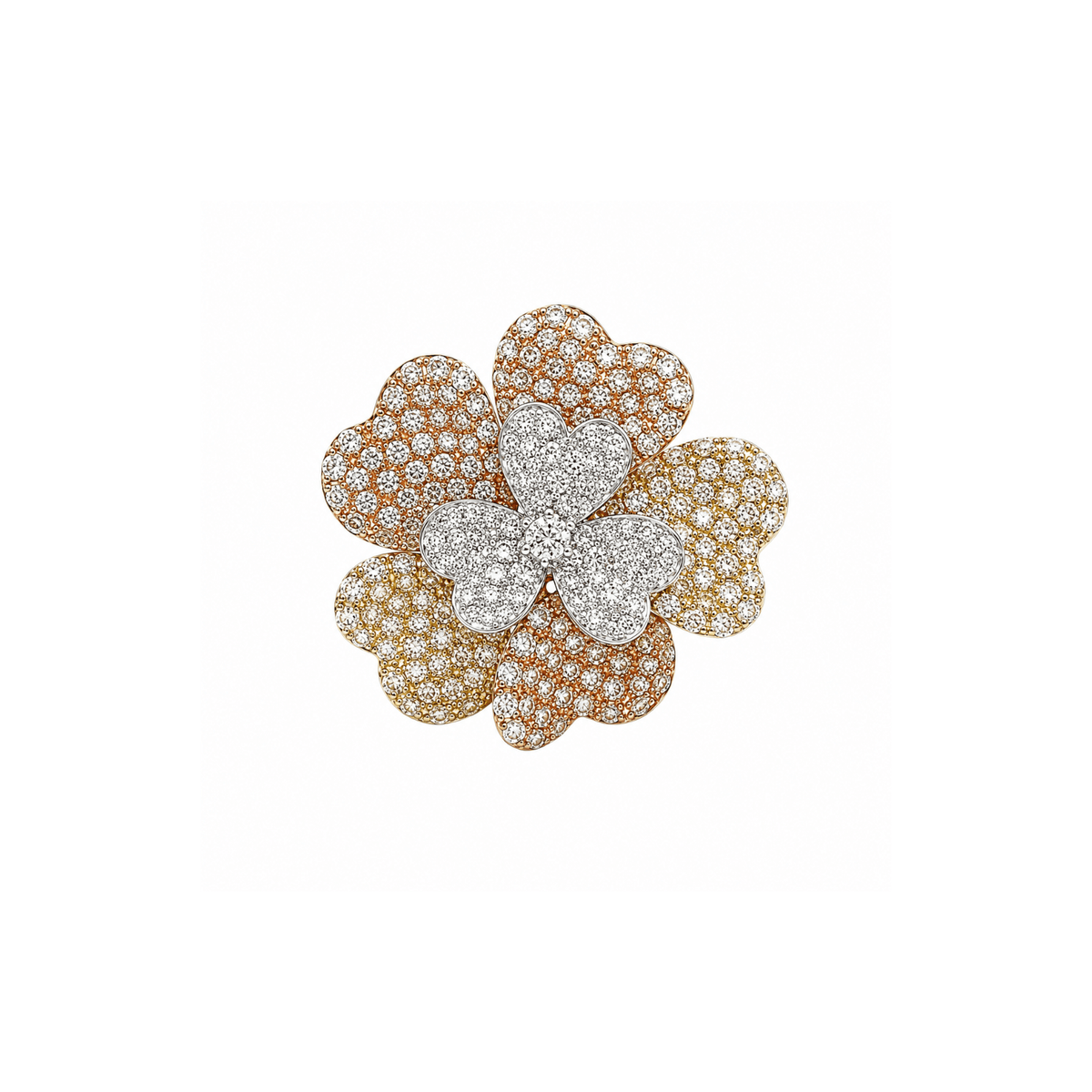 Pave Diamond Flower Ring