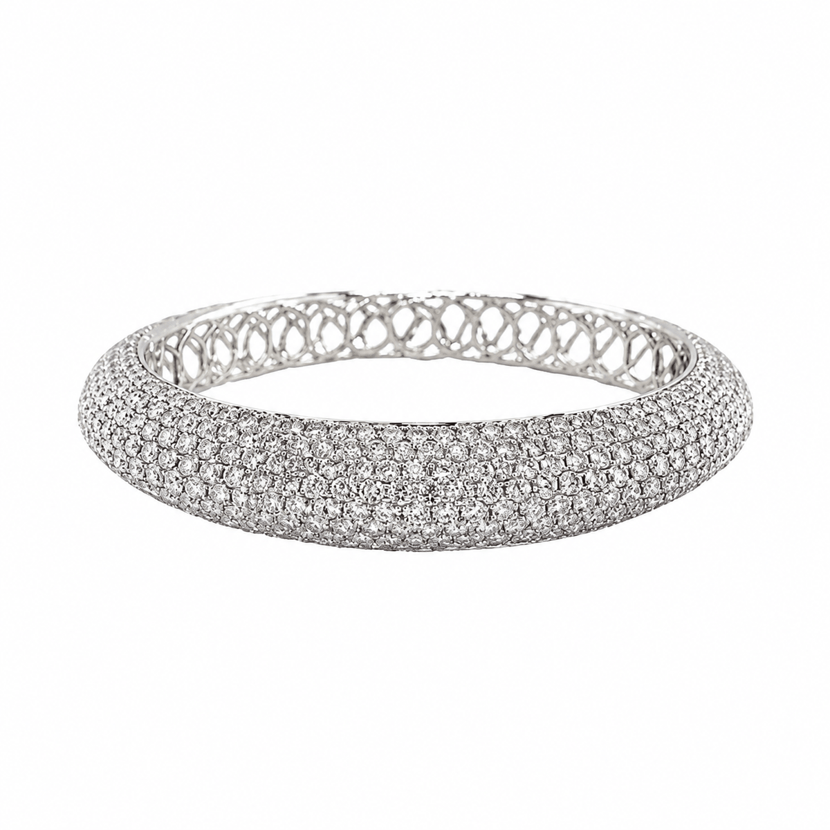 Pave Diamond Halfway Bangle