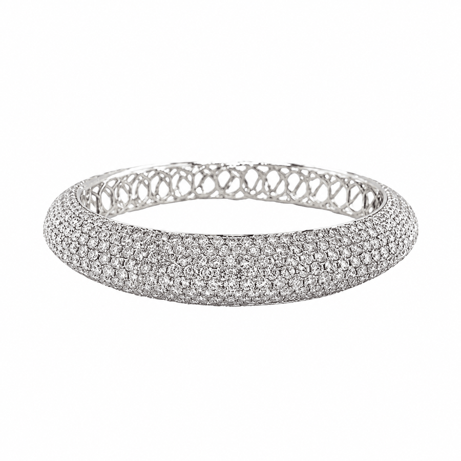Pave Diamond Halfway Bangle