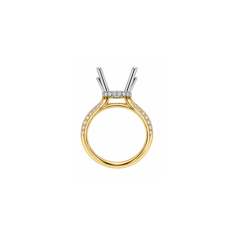 Pavé Diamond Hidden Halo Mounting Ring - DMRTJ00125