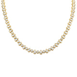 Pear and Round Cut Diamond Necklace-Pear and Round Cut Diamond Necklace - DNODE00125