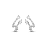 Pear Brilliant Cut Diamond Double Strand Huggie Earrings-Pear Brilliant Cut Diamond Double Strand Huggie Earrings - DERTJ01893