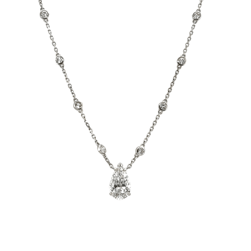 Pear-shaped Diamond Pendant Necklace-Pear - shaped Diamond Pendant Necklace - DNJST04747