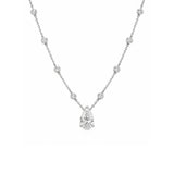 Pear-shaped Diamond Pendant Necklace-Pear-shaped Diamond Pendant Necklace