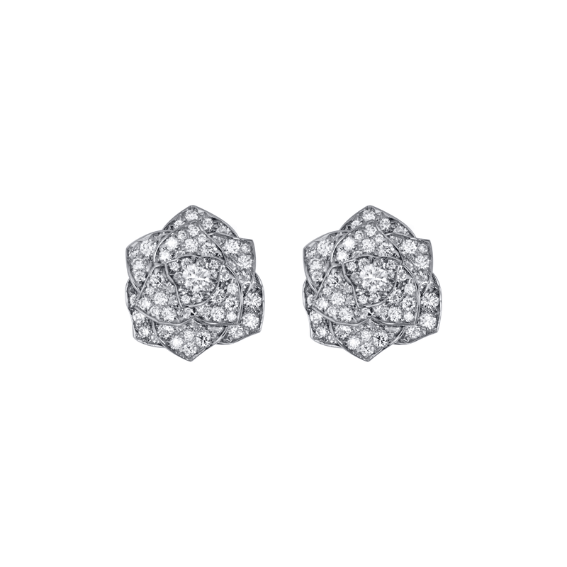 Piaget Rose Diamond Earrings-Piaget Rose Diamond Earrings G38U0072