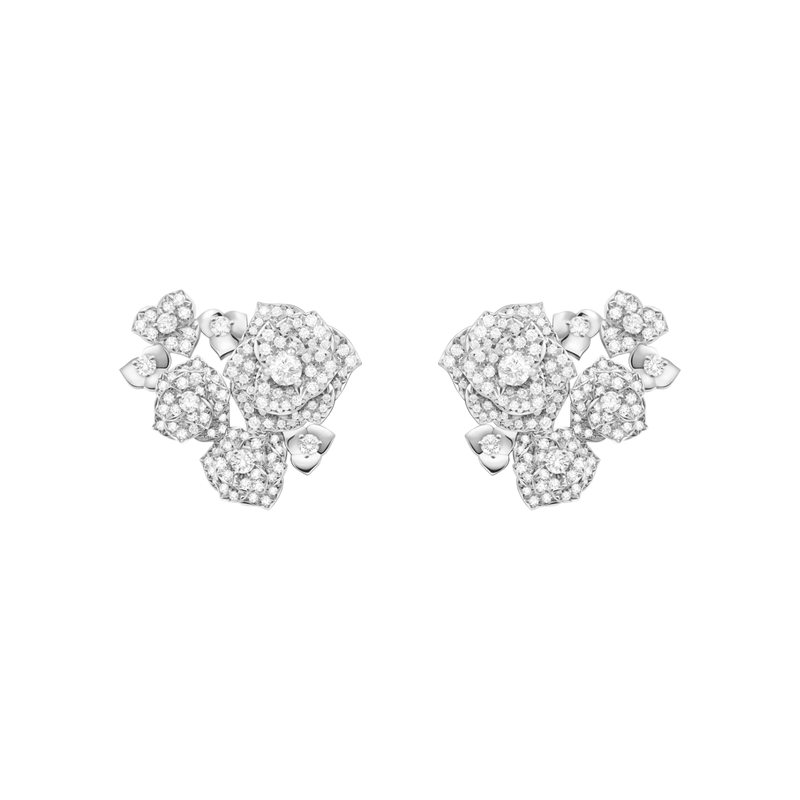 Piaget Rose Diamond Earrings-Piaget Rose Diamond Earrings G38U0090