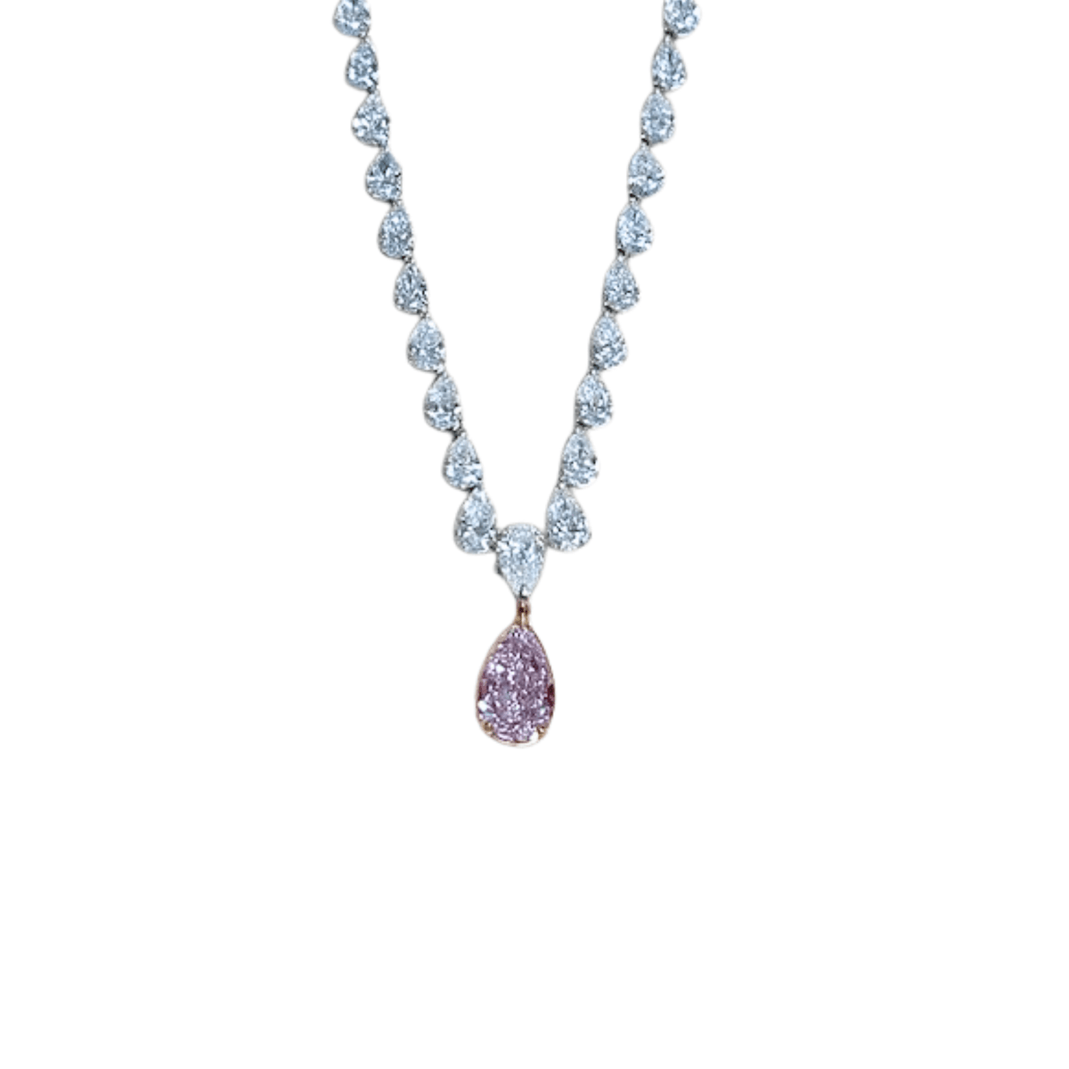 Pink Diamond Pear-shaped Pendant Necklace DNNOV00299