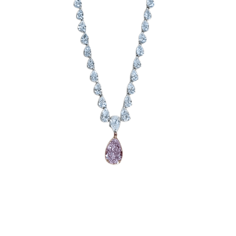 Pink Diamond Pear-shaped Pendant Necklace DNNOV00299