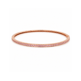 Pink Sapphire Bangle-18K rose gold bangle bracelet featuring a single row of channel-set round pink sapphires