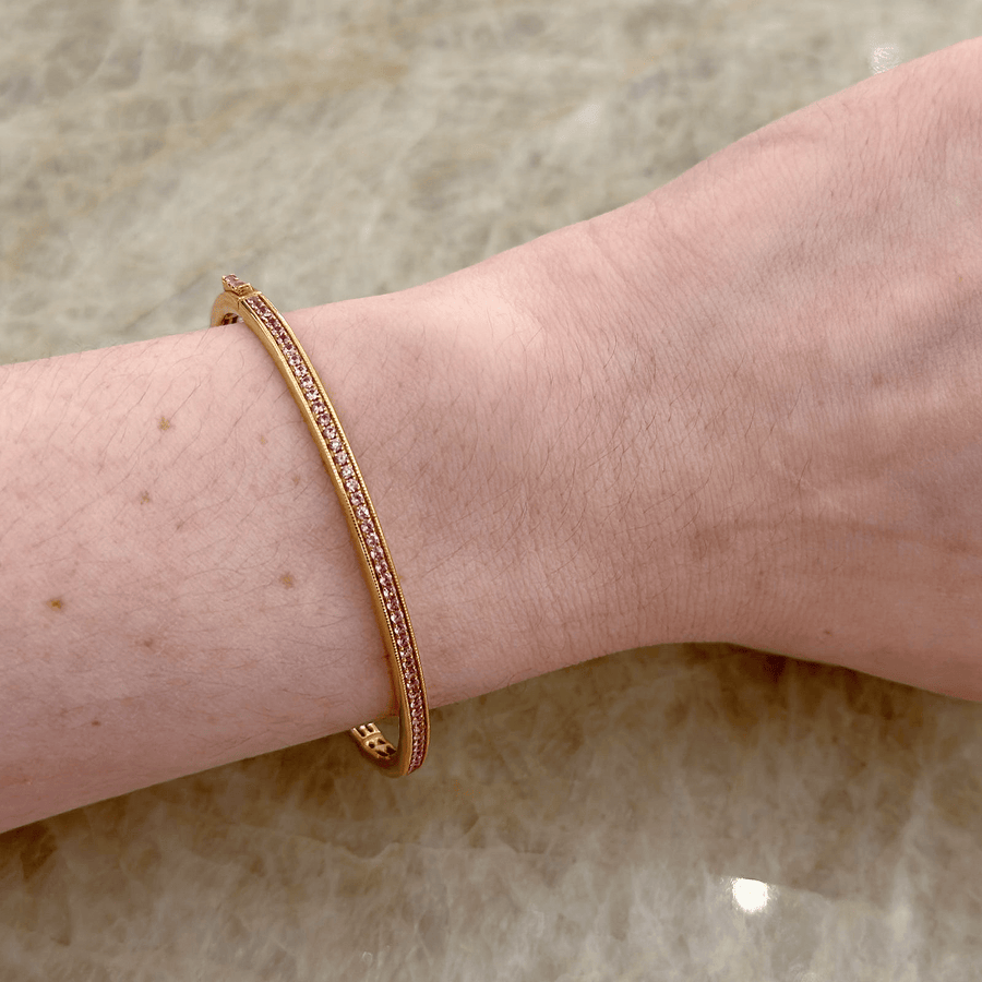 Pink Sapphire Channel Bangle - SBTIJ00489
