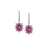 Pink Sapphire Diamond Earrings-Pink Sapphire Diamond Earrings - SETIJ00943