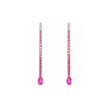 Pink Sapphire Diamond Gradient Duster Earrings-Pink Sapphire Diamond Gradient Duster Earrings