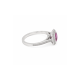 Pink Sapphire Diamond Halo Ring-Pink Sapphire Diamond Halo Ring
