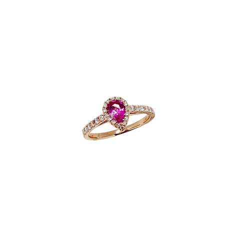Pink Sapphire Diamond Ring-Pink Sapphire Diamond Ring - TR3111PS(6X4)