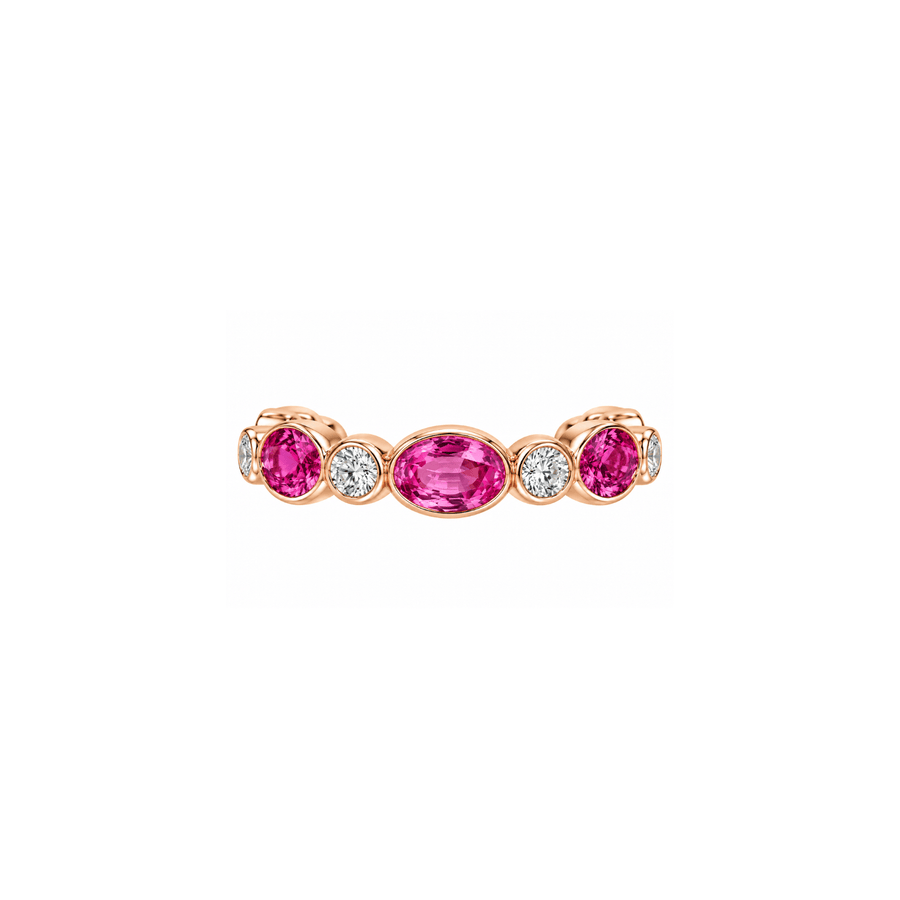 Pink Sapphire Diamond Rose Gold Ring - SRGUM00471