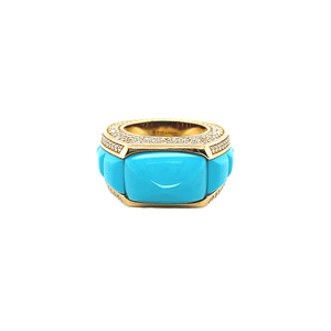 Piranesi Turquoise Diamond Ring-Piranesi Turquoise Diamond Ring - R4631 - 8