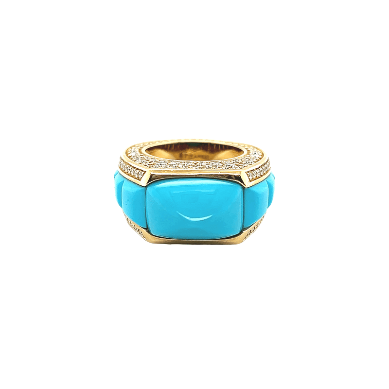 Piranesi Turquoise Diamond Ring-Piranesi Turquoise Diamond Ring - R4631 - 8