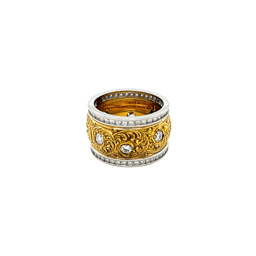 Platinum and Yellow Gold Diamond Ring - DRARM00166