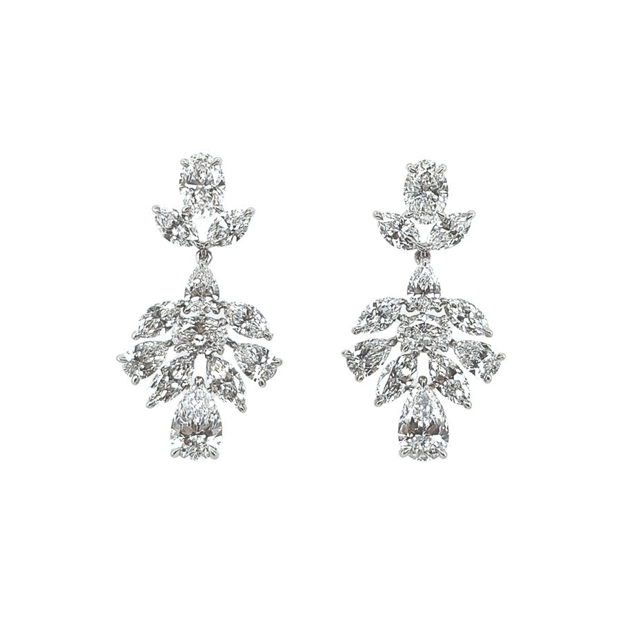 Platinum Dangling Diamond Earrings - DEDEH00046